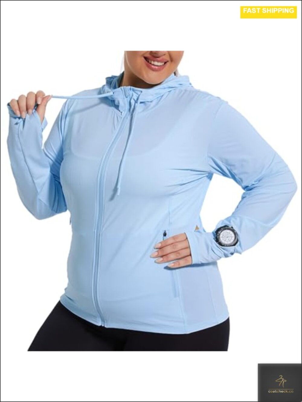 UPF 50+ Sun Protection Hooded Jacket with Thumb Holes